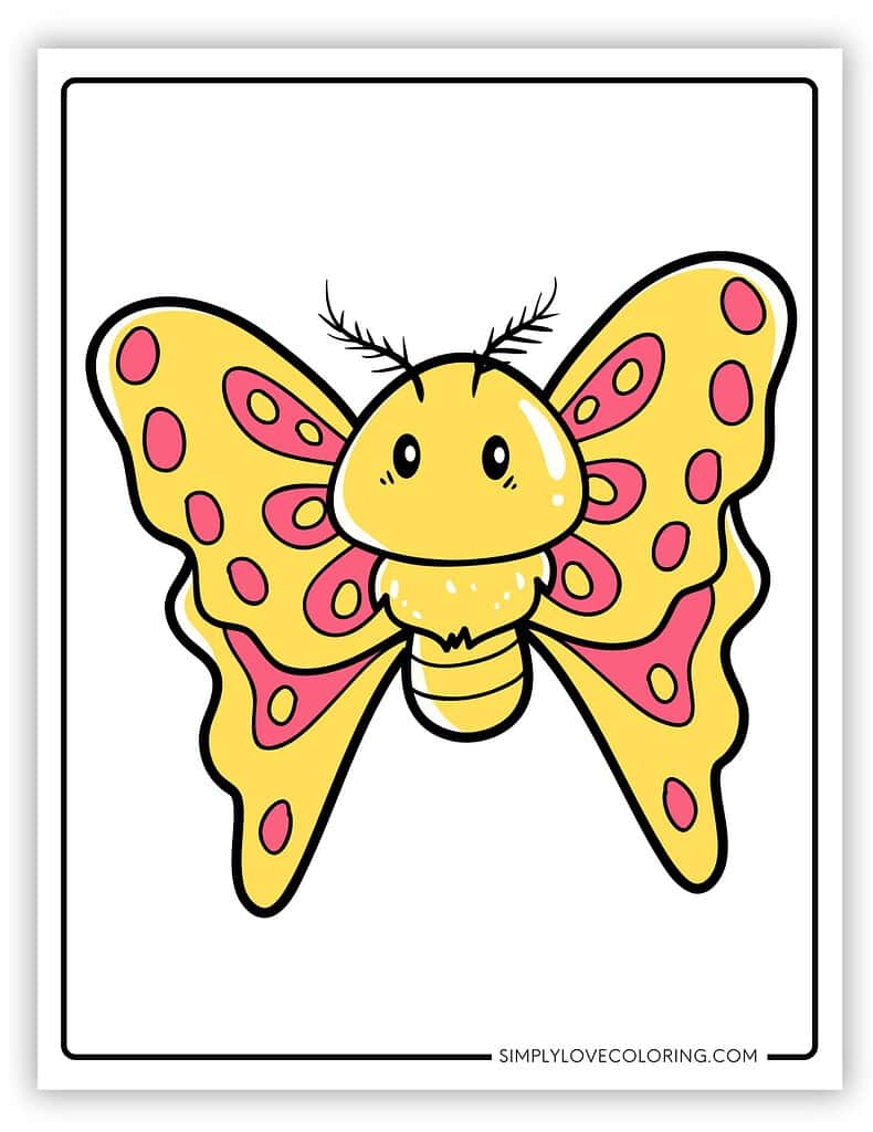 Large Cute Color Butterfly Template