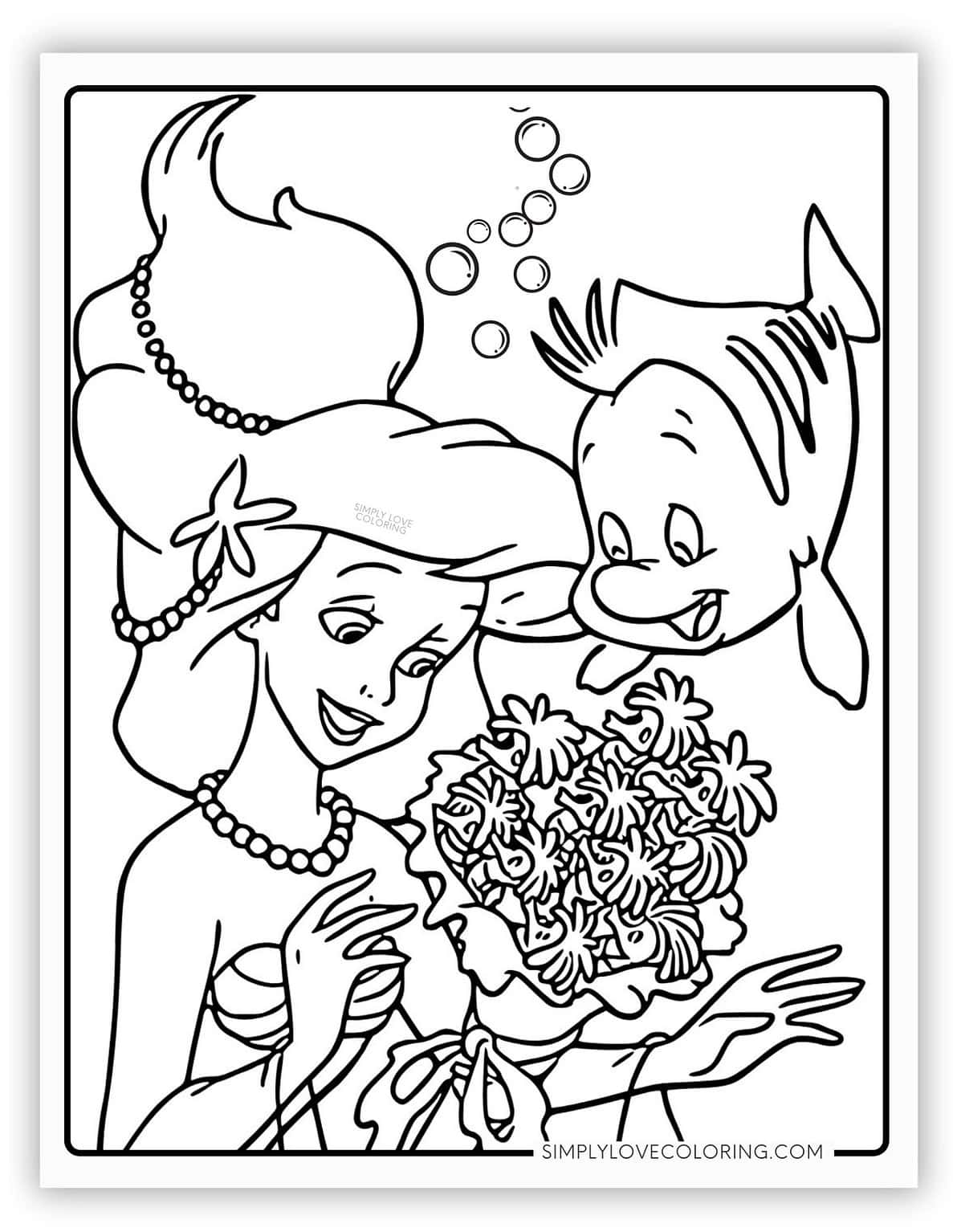 The Little Mermaid Coloring Pages (Free PDF Printables) Simply Love