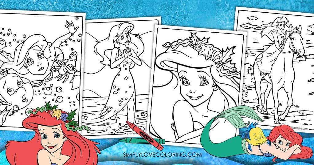 Ariel Coloring Pages (Free PDF Printables) Simply Love Coloring