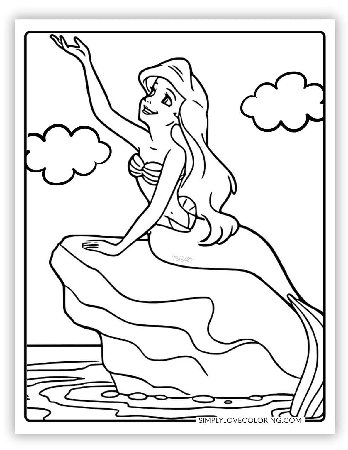 Ariel Coloring Pages (Free PDF Printables) - Simply Love Coloring