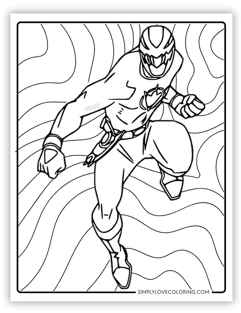 Blue Power Rangers Coloring Page