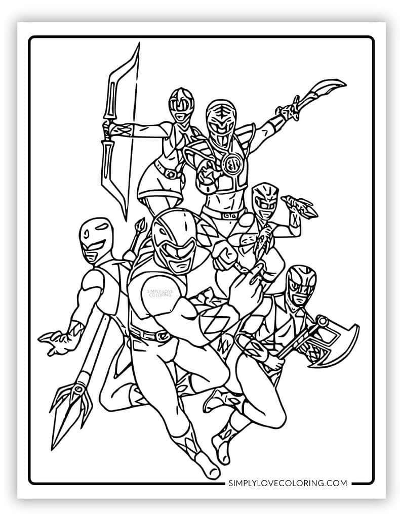 Mighty Morphin Power Rangers Coloring Page