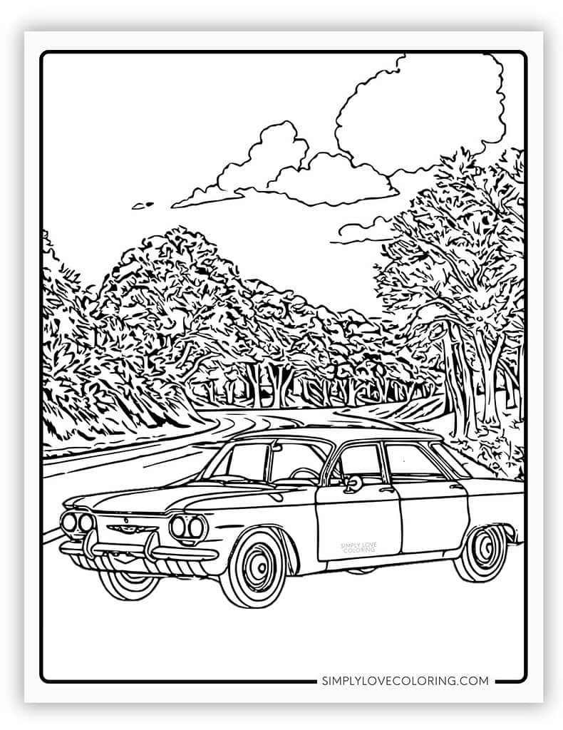 Oldtimer car coloring page