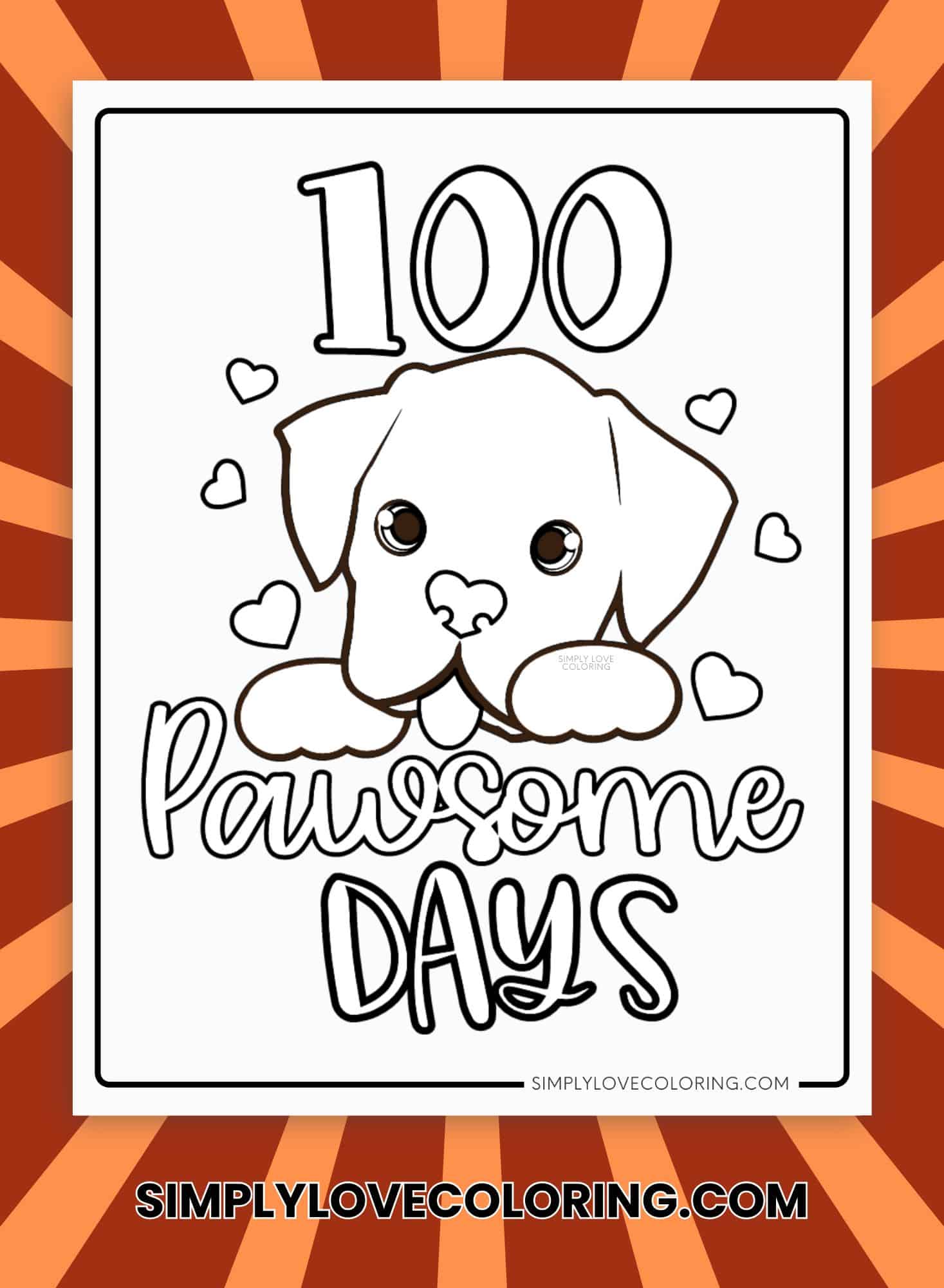 100th Day of School Coloring Pages (Free PDF Printables) Simply Love