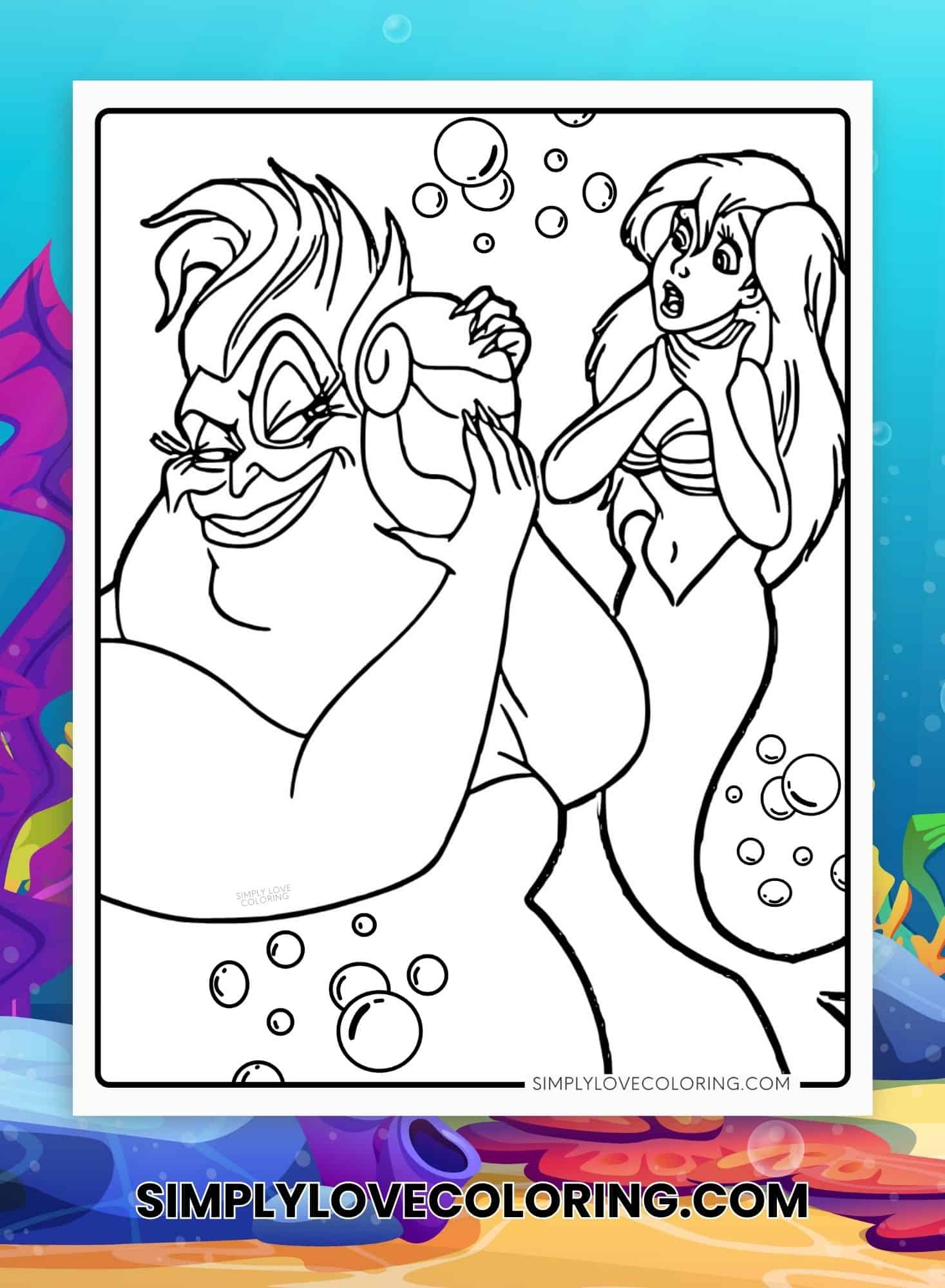 The Little Mermaid Coloring Pages (Free PDF Printables) - Simply Love ...