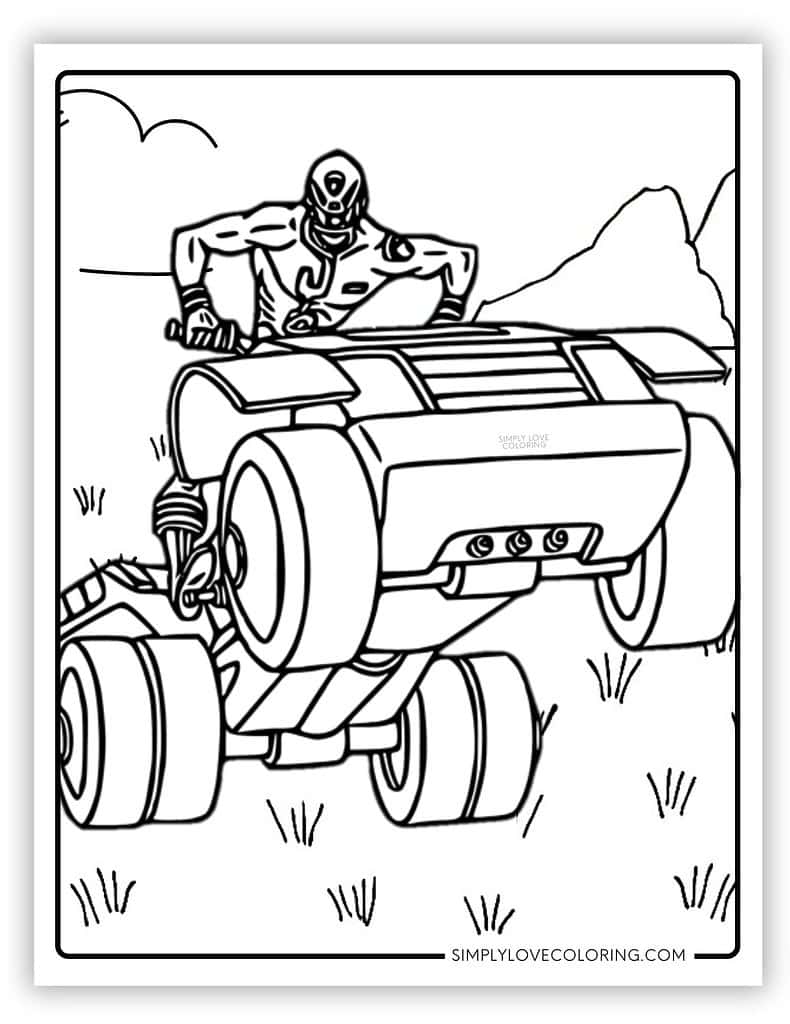 Power Ranger driving ATV