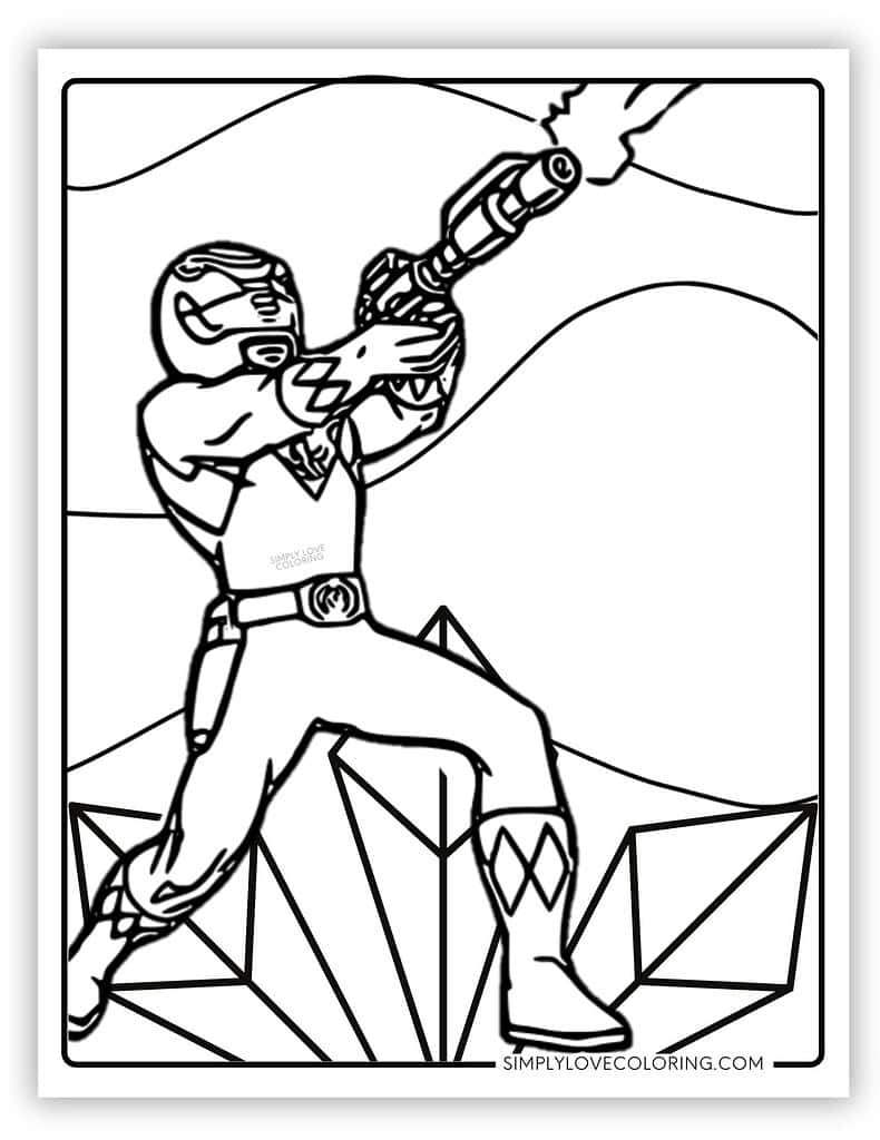 Power Ranger holding Dragon Dagger Power Rangers Coloring Pages