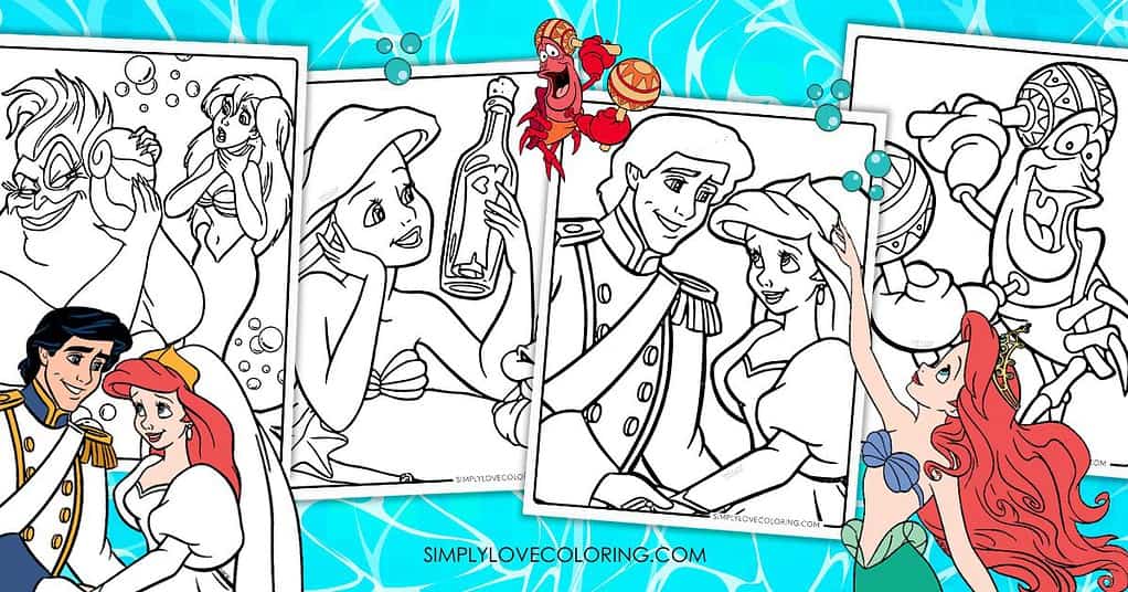 The Little Mermaid Coloring Pages (Free PDF Printables) - Simply Love ...