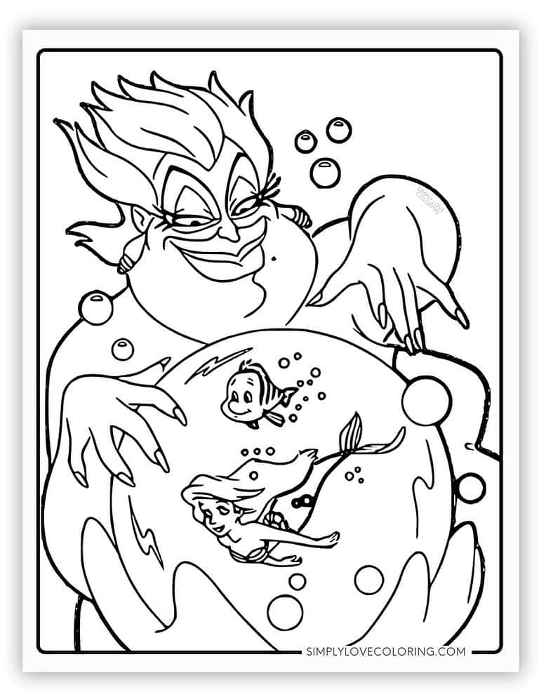 The Little Mermaid Coloring Pages (Free PDF Printables) - Simply Love ...