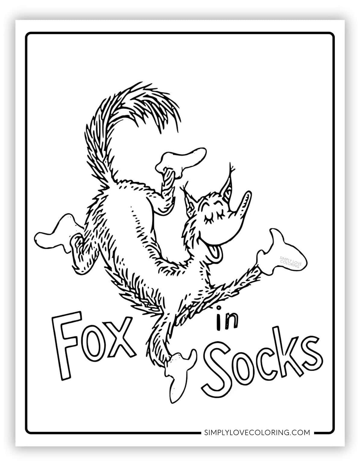 Fox in Sox Coloring Pages Free - Book Cover Fox In Socks Coloring Pages 1187x1536