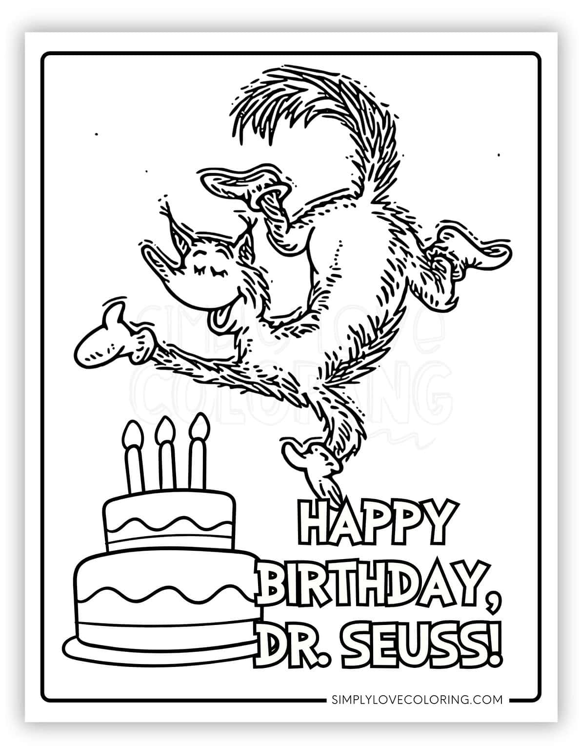 Happy Birthday Dr Seuss Coloring - Fox In Socks Happy Birthday Dr Seuss Coloring Pages 1187x1536 