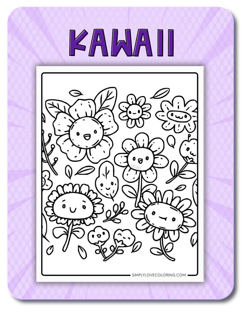 Kawaii for girls coloring page categories image