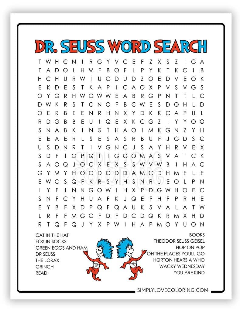 Normal Dr Seuss Word Search Printables
