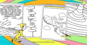 Oh, The Places You'll Go Coloring Pages (Free PDF Printables) - Simply ...