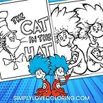 cat in the hat coloring pages pinterest image