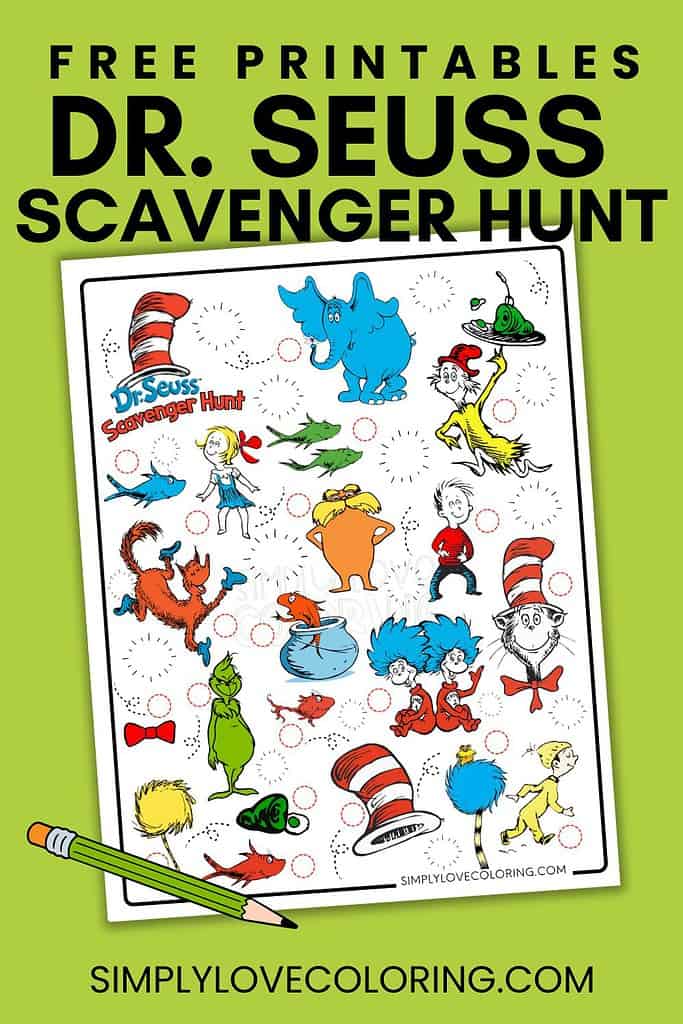 Dr. Seuss scavenger hunt pinterest image
