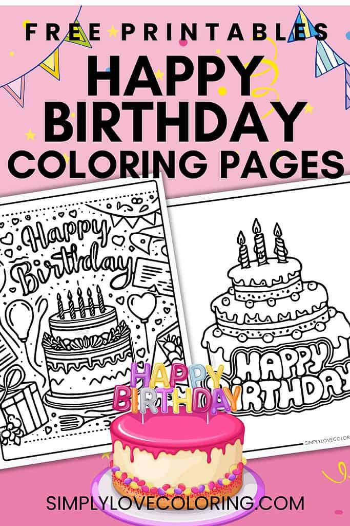 happy birthday coloring pages pinterest image