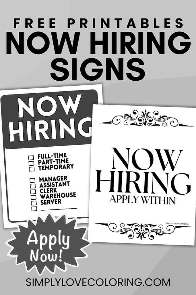 now hiring signs pinterest image