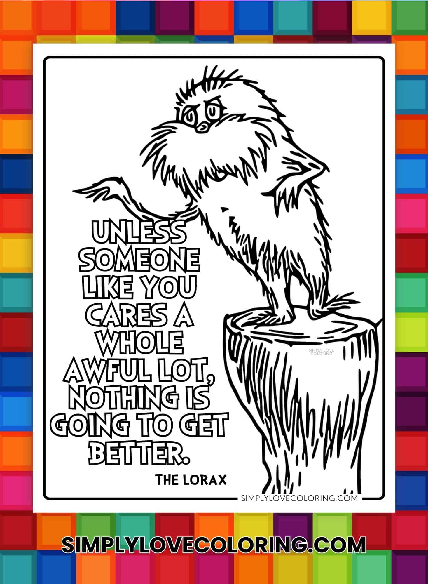The Lorax Coloring Pages (Free PDF Printables) - Simply Love Coloring