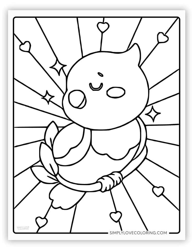 Parrot Kawaii Coloring Page