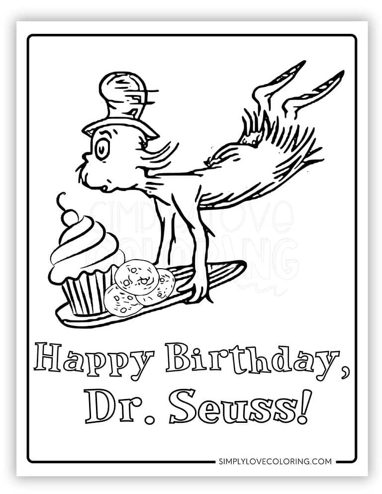 Happy Birthday Dr Seuss Coloring - Sam I Am Happy Birthday Dr Seuss Coloring Pages 768x994 