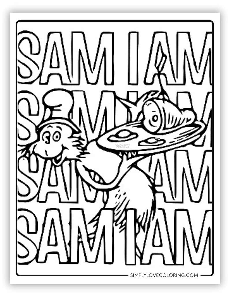 Sam I am Dr Seuss Coloring Page