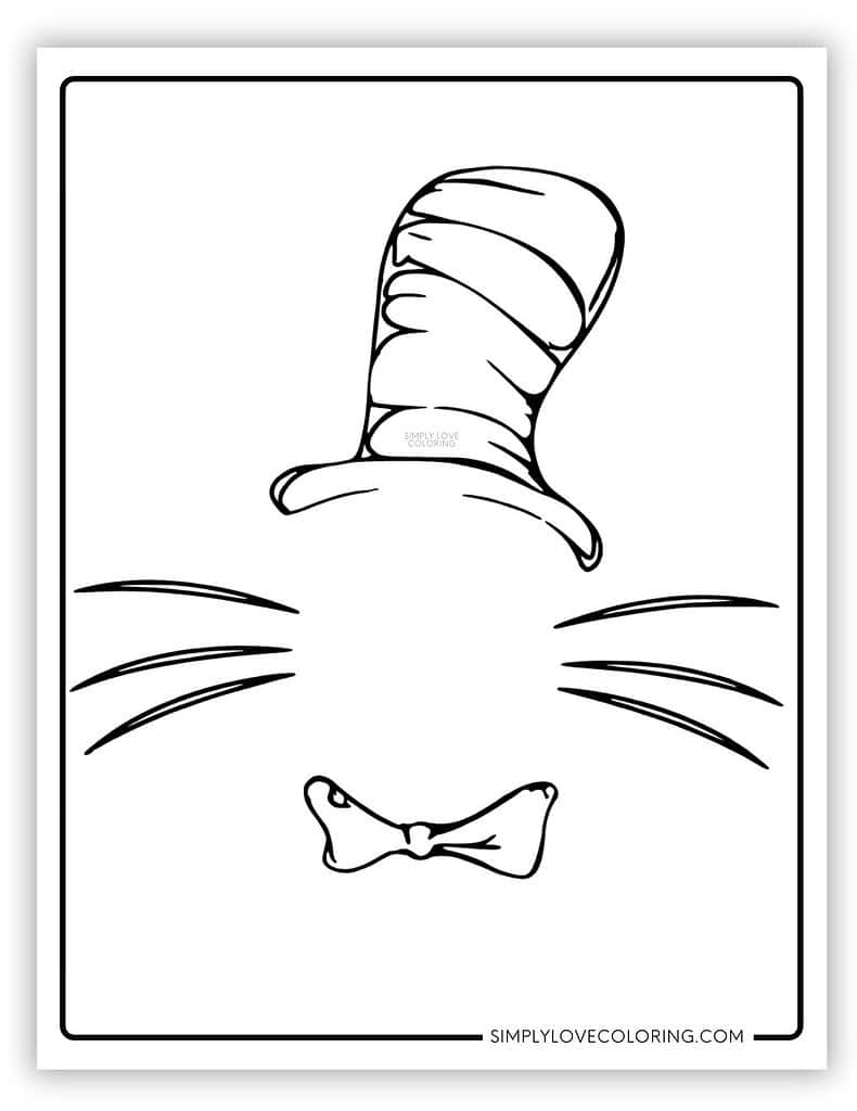 Template Cat in the Hat Coloring Page