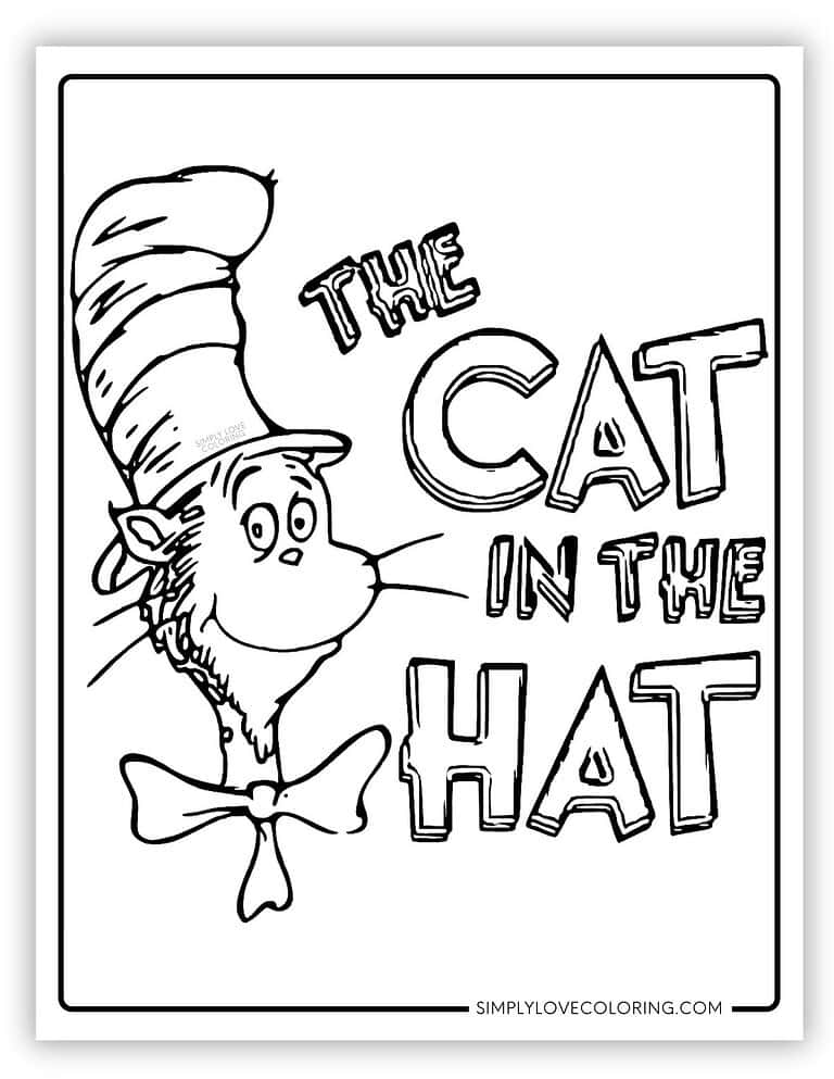 Cat in the Hat Coloring Pages (Free PDF Printables) - Simply Love Coloring