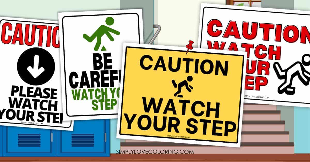watch your step sign printable featured image