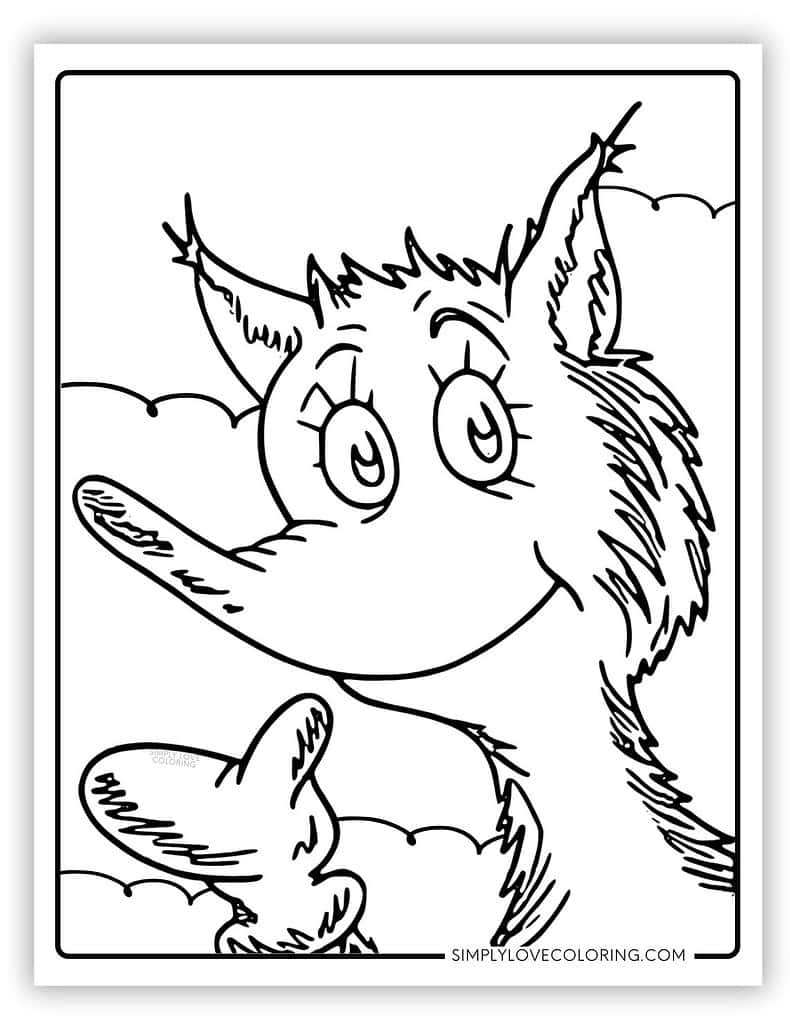 Waving Fox in Socks Coloring Page
