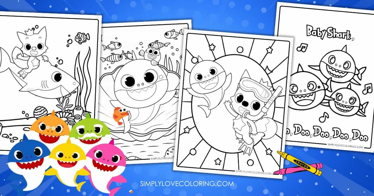 baby shark coloring pages featured image