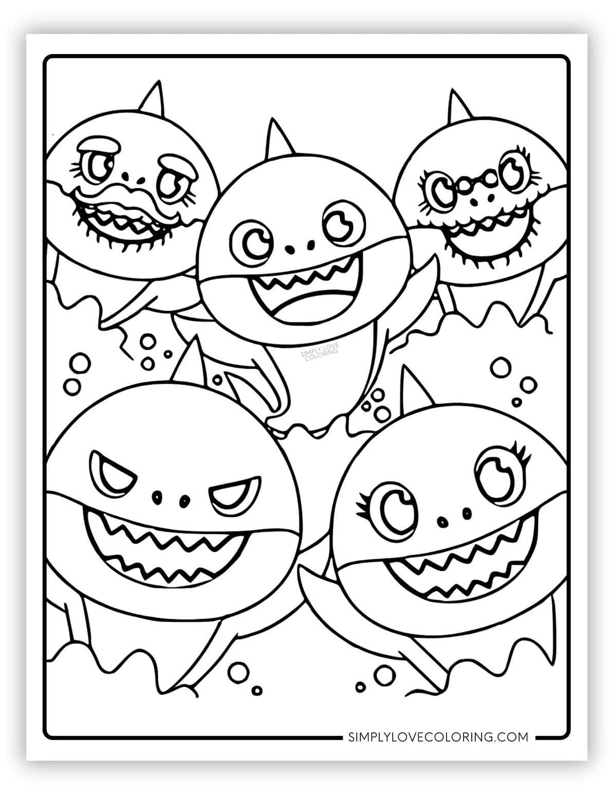 27 Baby Shark Coloring Pages (Free PDF Printables) - Simply Love Coloring
