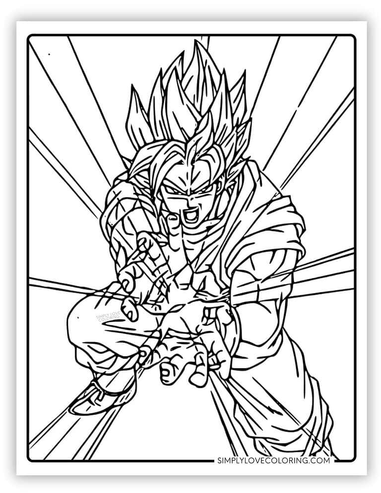 Goku Coloring Pages (Free PDF Printable) - Simply Love Coloring
