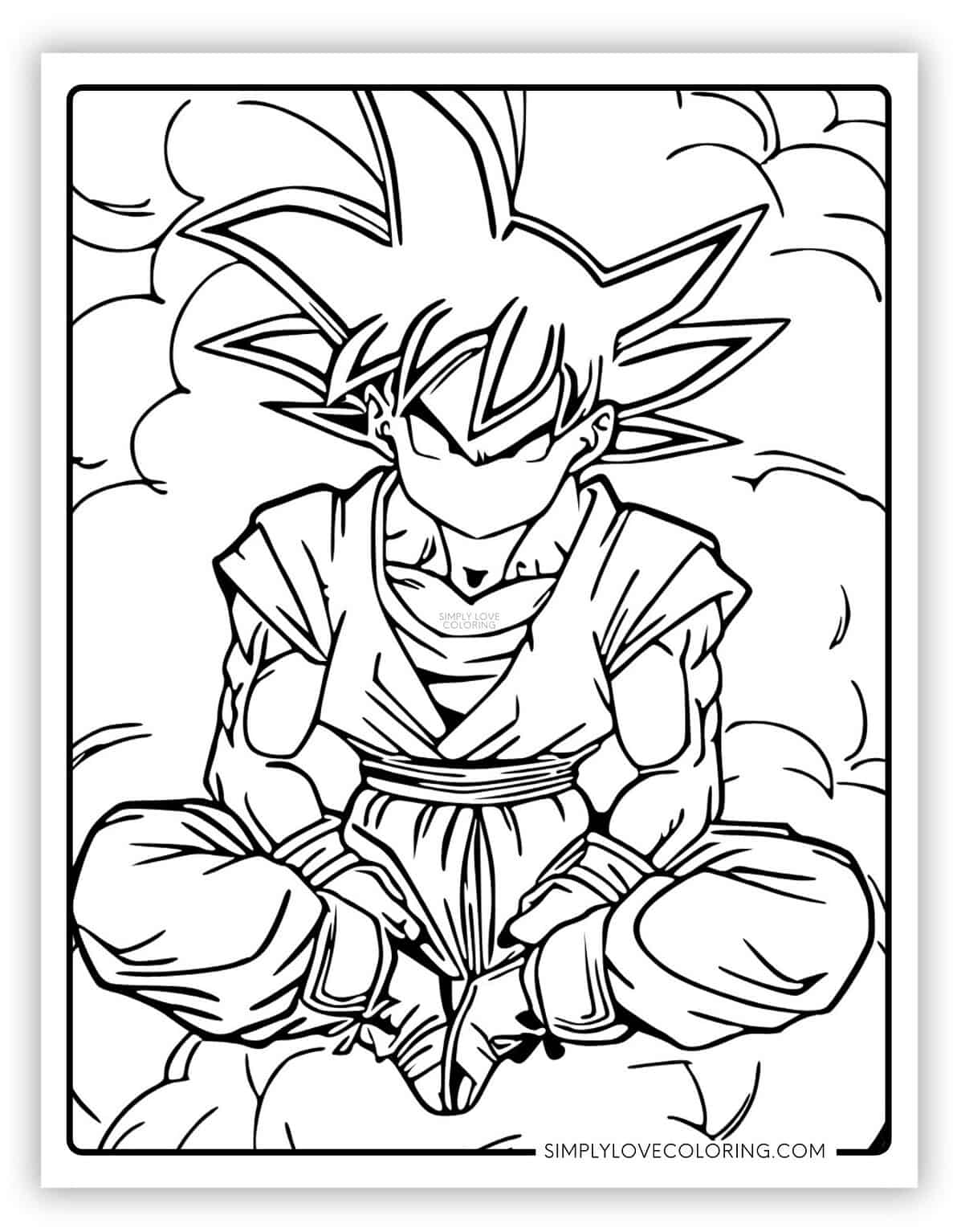 Goku Coloring Pages (Free PDF Printable) - Simply Love Coloring