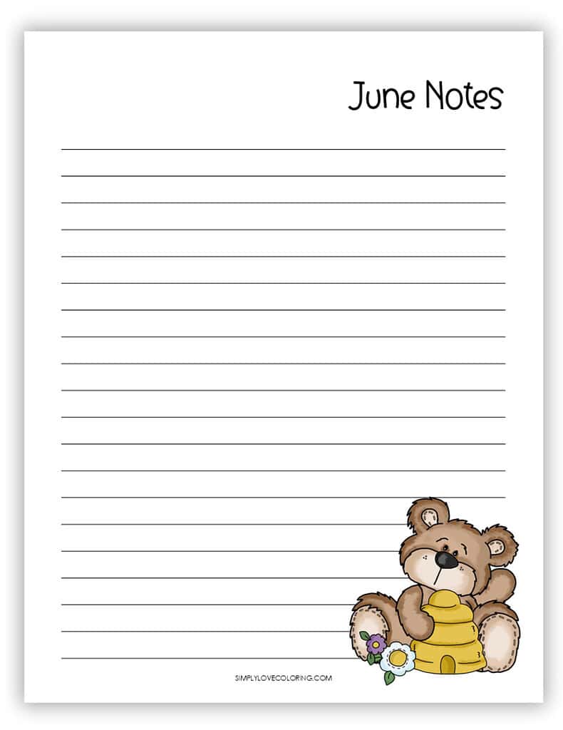 Notes June Planner Printables