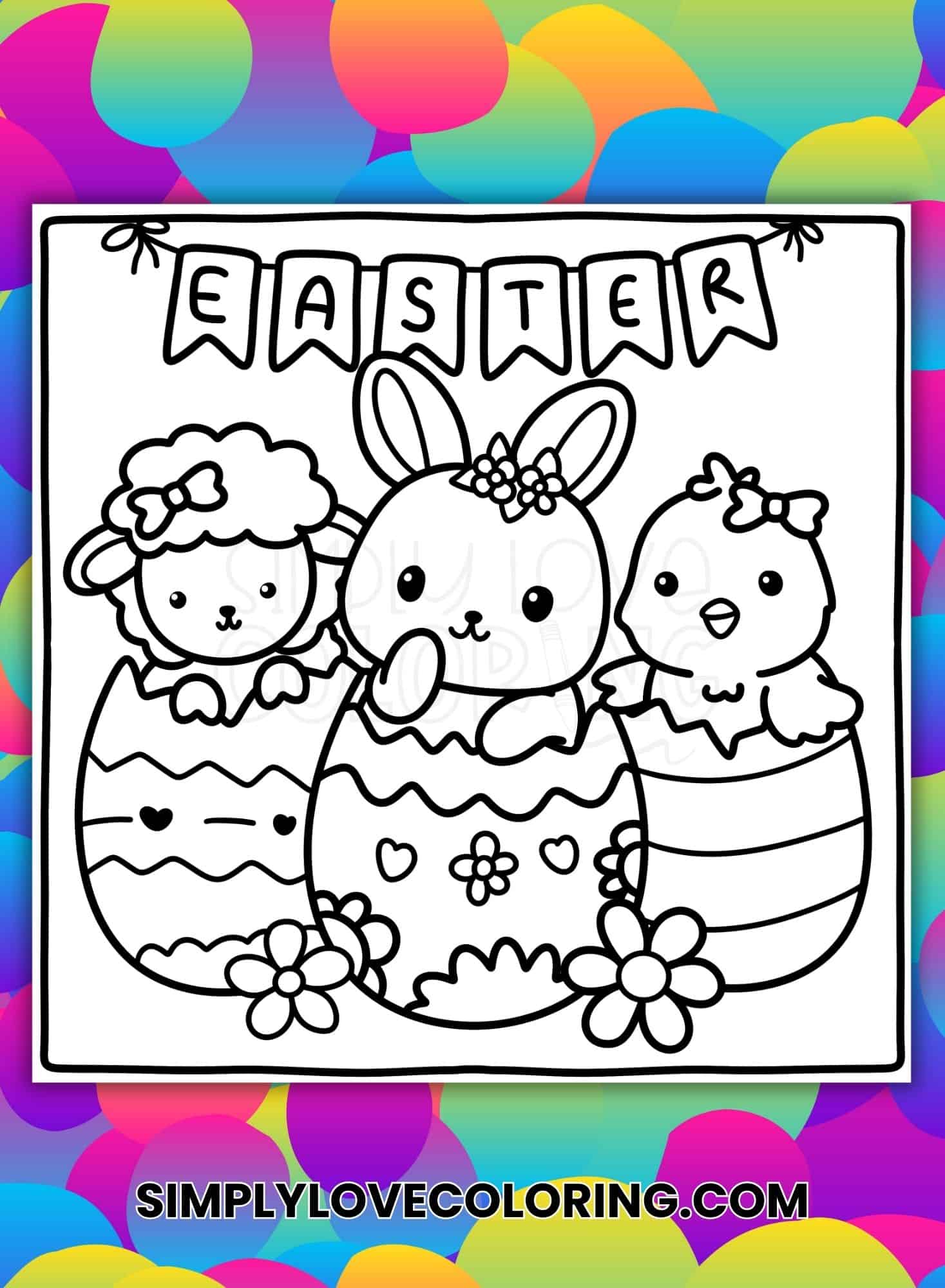 Cute Easter Coloring Pages for Adults (Free PDF Printables) Simply Love Coloring