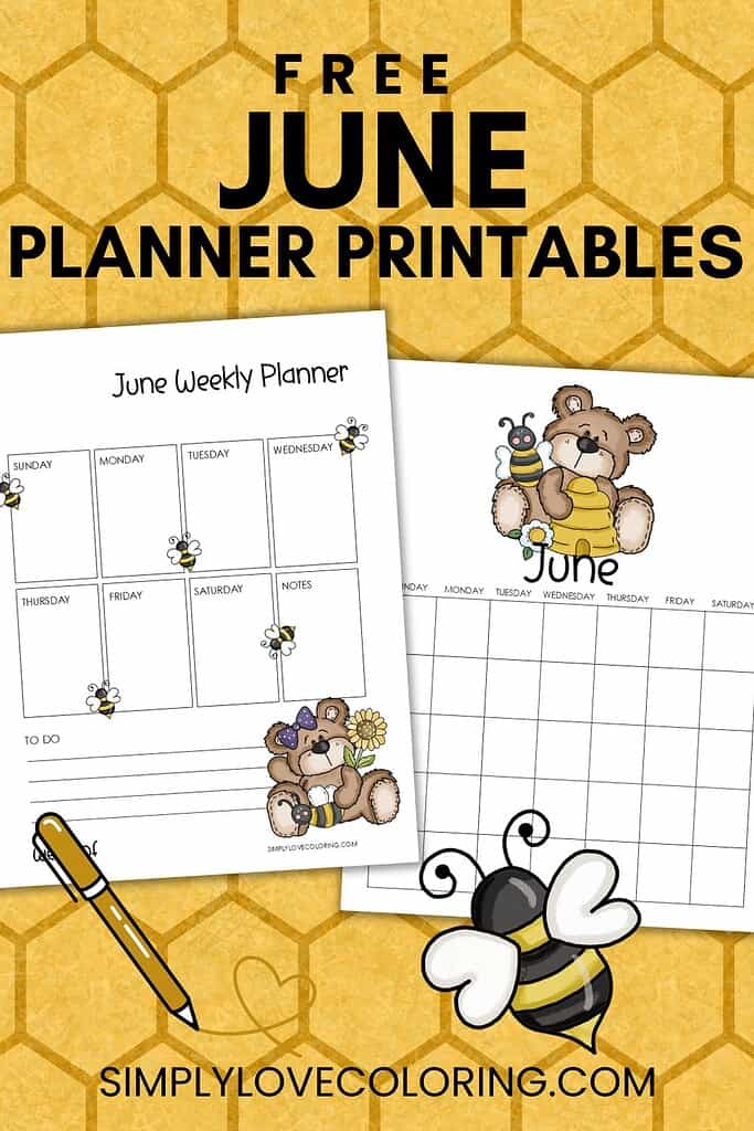 june planner printables pinterest image
