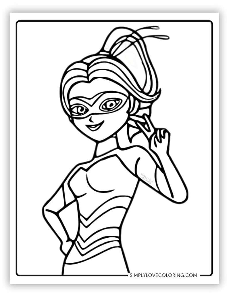 Queen Bee Miraculous Ladybug Coloring Page