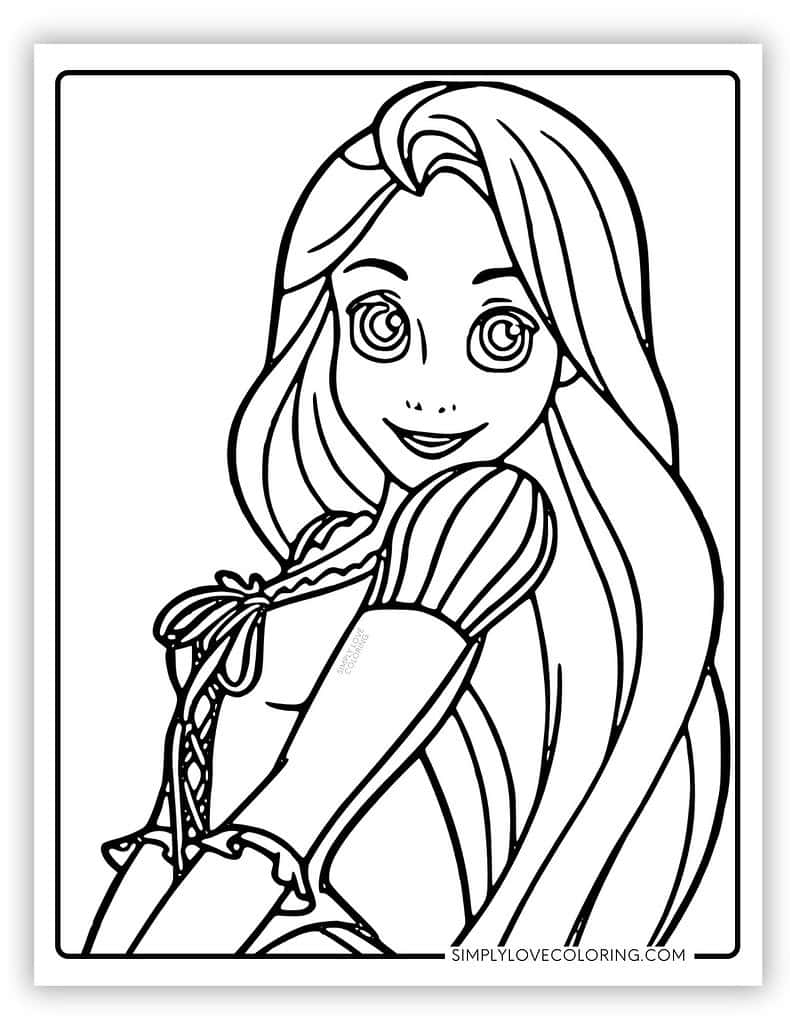 Sweet Rapunzel from Tangled Coloring Page