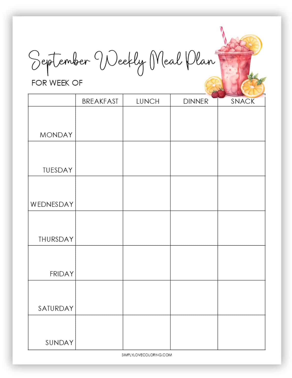 September Planner Printables (Free PDF Downloads) - Simply Love Coloring