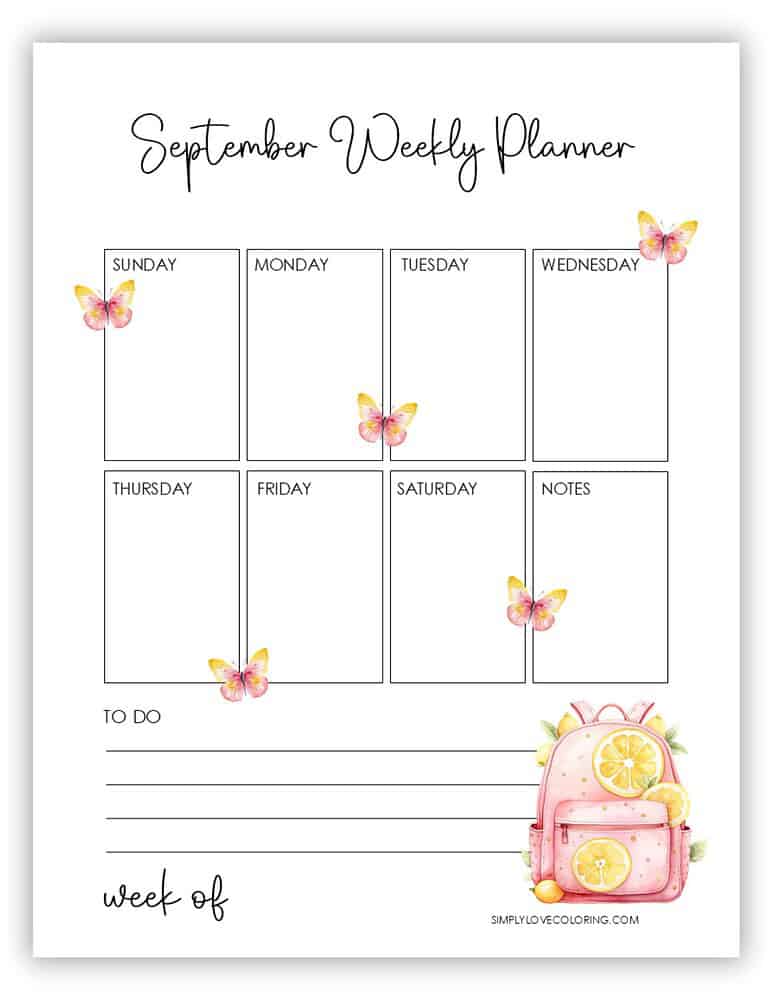September Planner Printables (Free PDF Downloads) - Simply Love Coloring