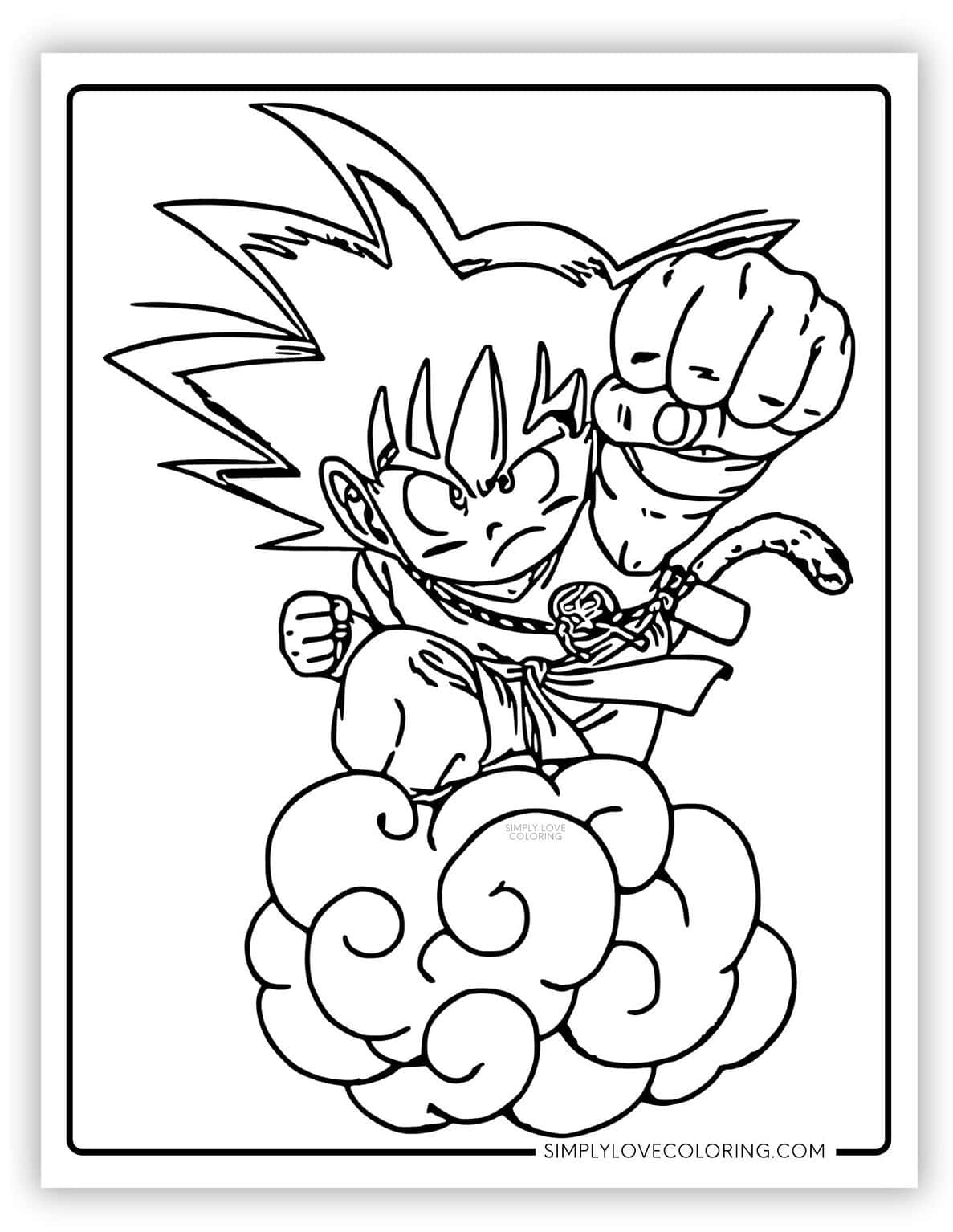 Goku Coloring Pages (Free PDF Printable) - Simply Love Coloring