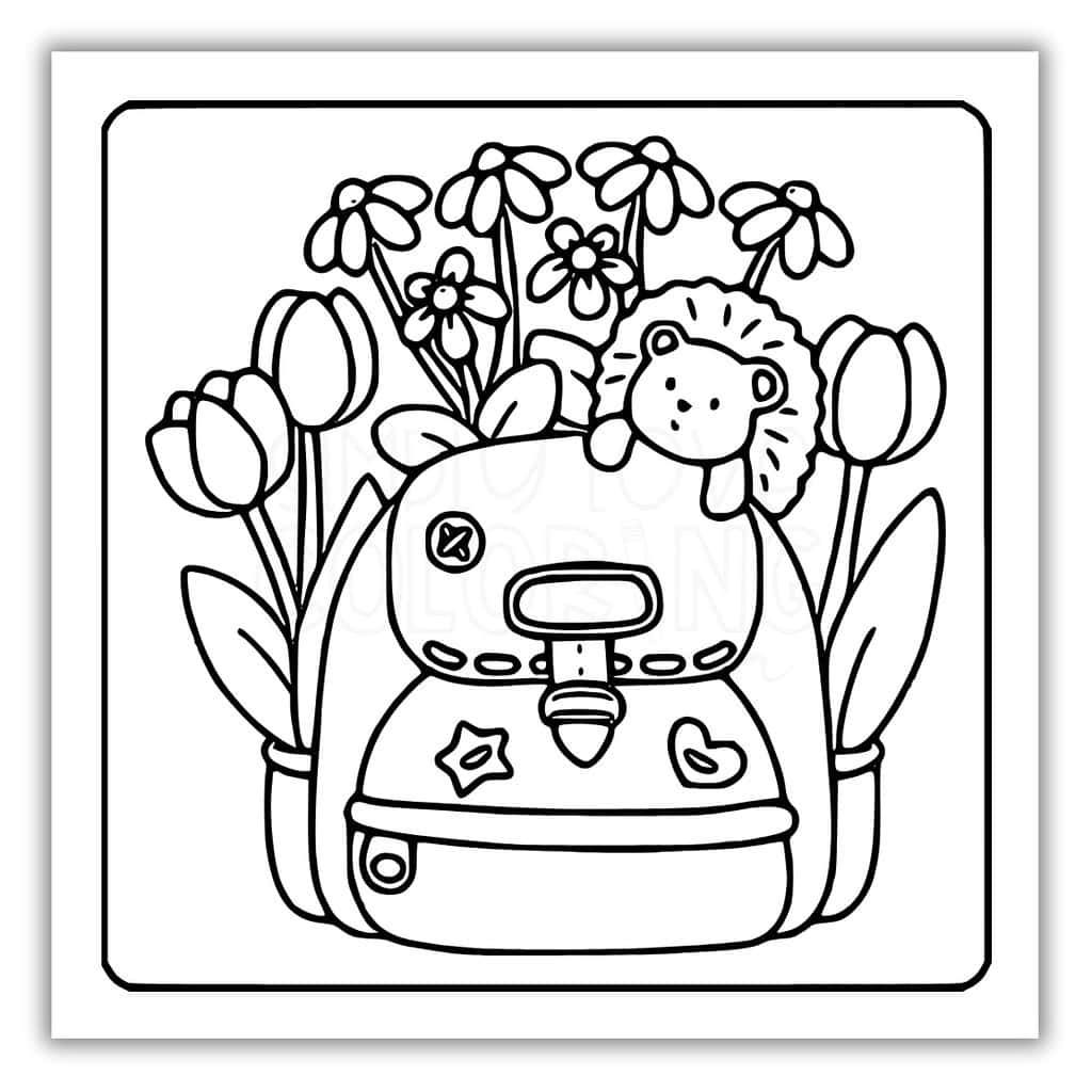 Backpack Garden Coloring Page