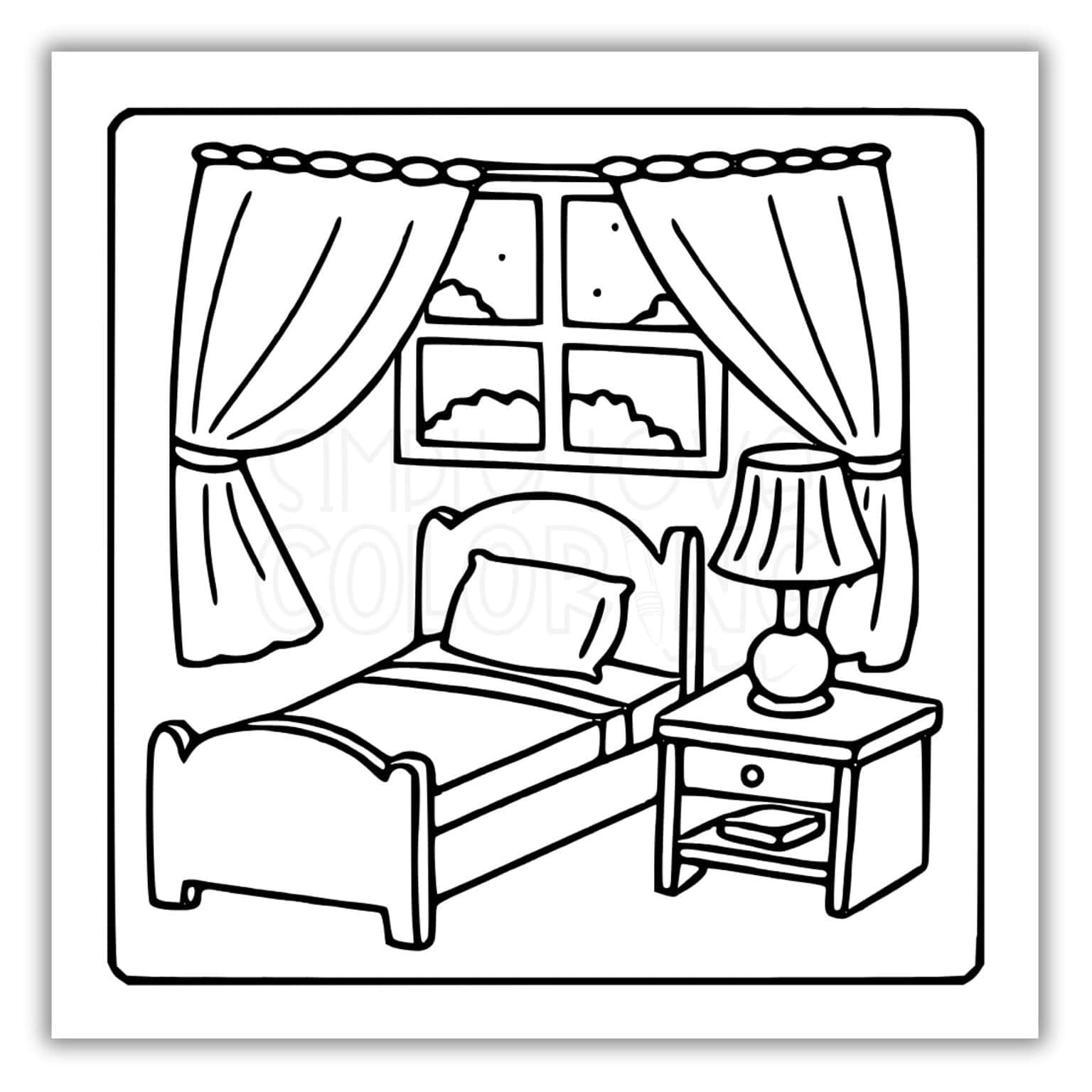 Cozy Bedroom Coloring Pages (Free PDF Printables) - Simply Love Coloring