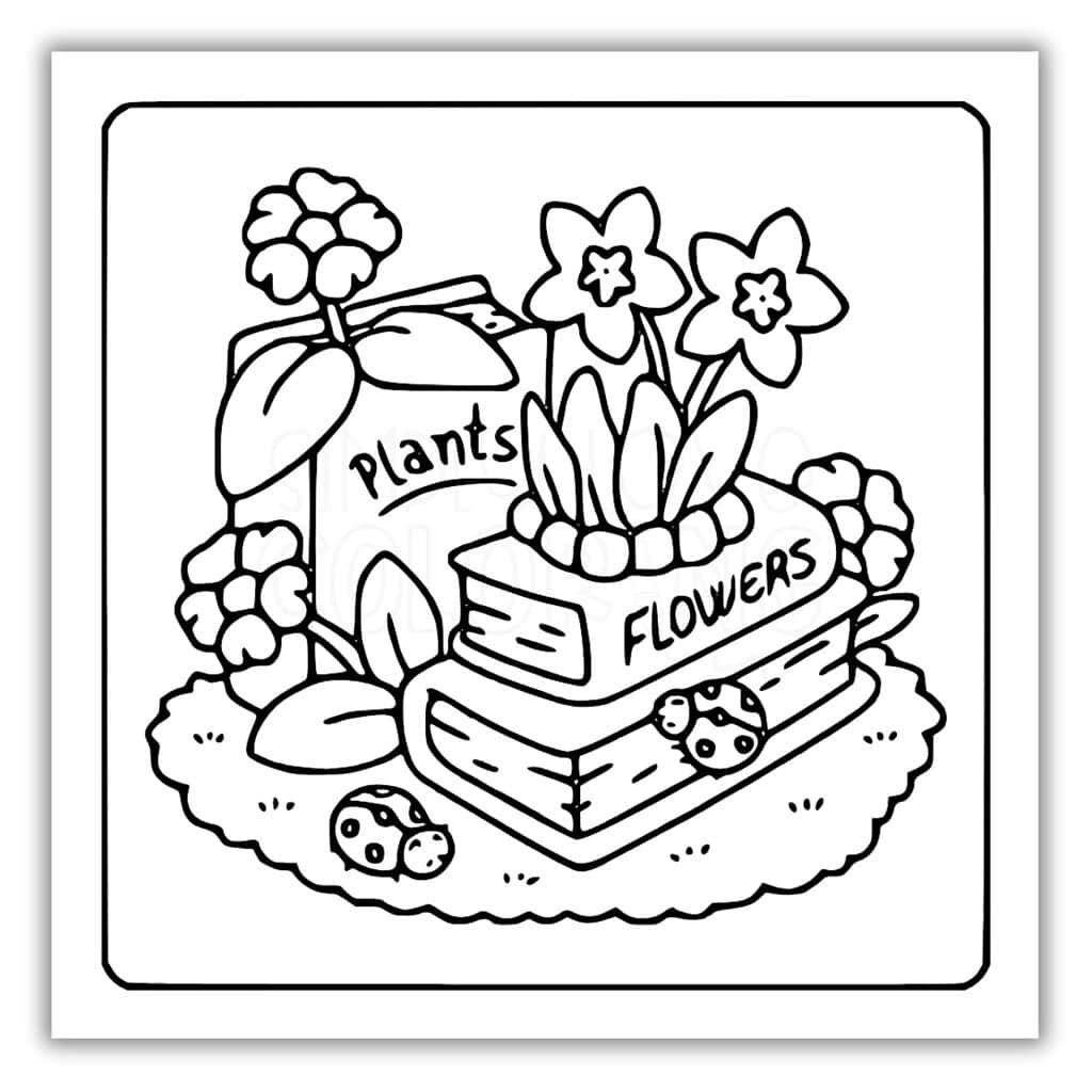 Book Garden Coloring Page