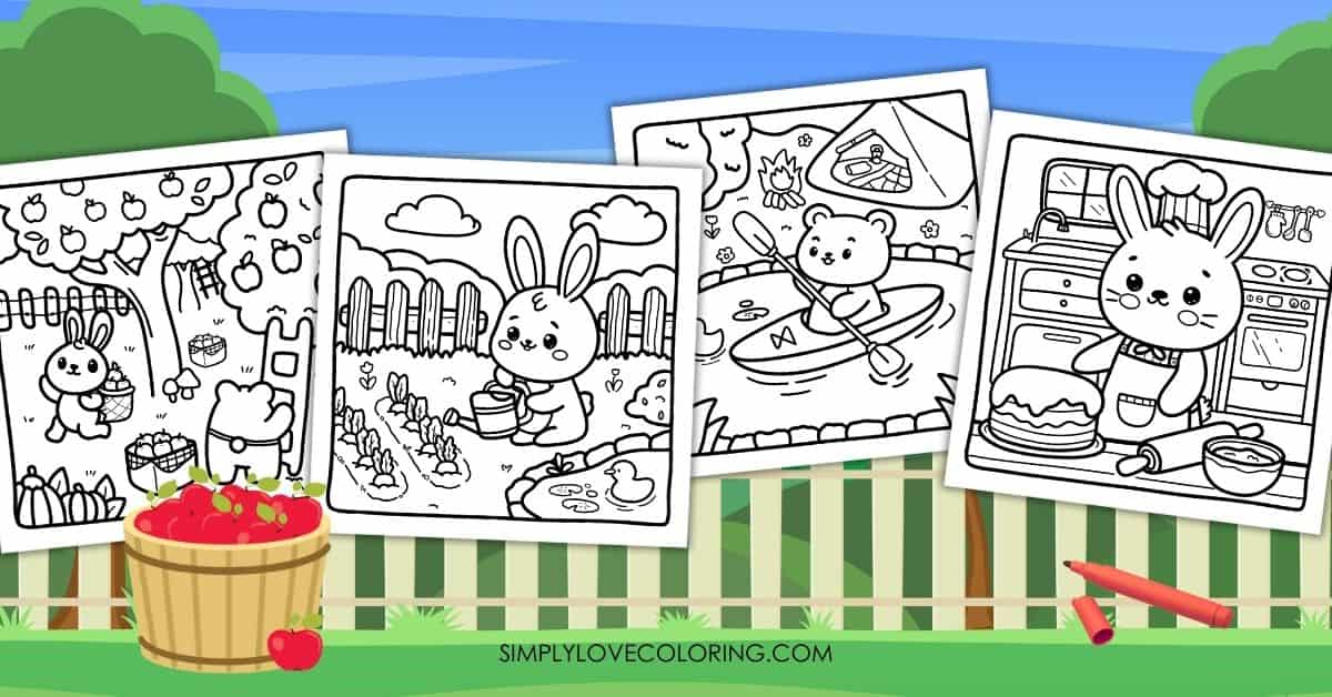 cozy animal buddies coloring pages featured image