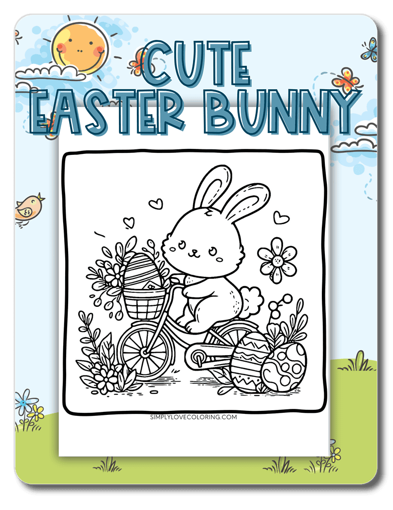 Cute Easter Bunny Coloring Pages category page image