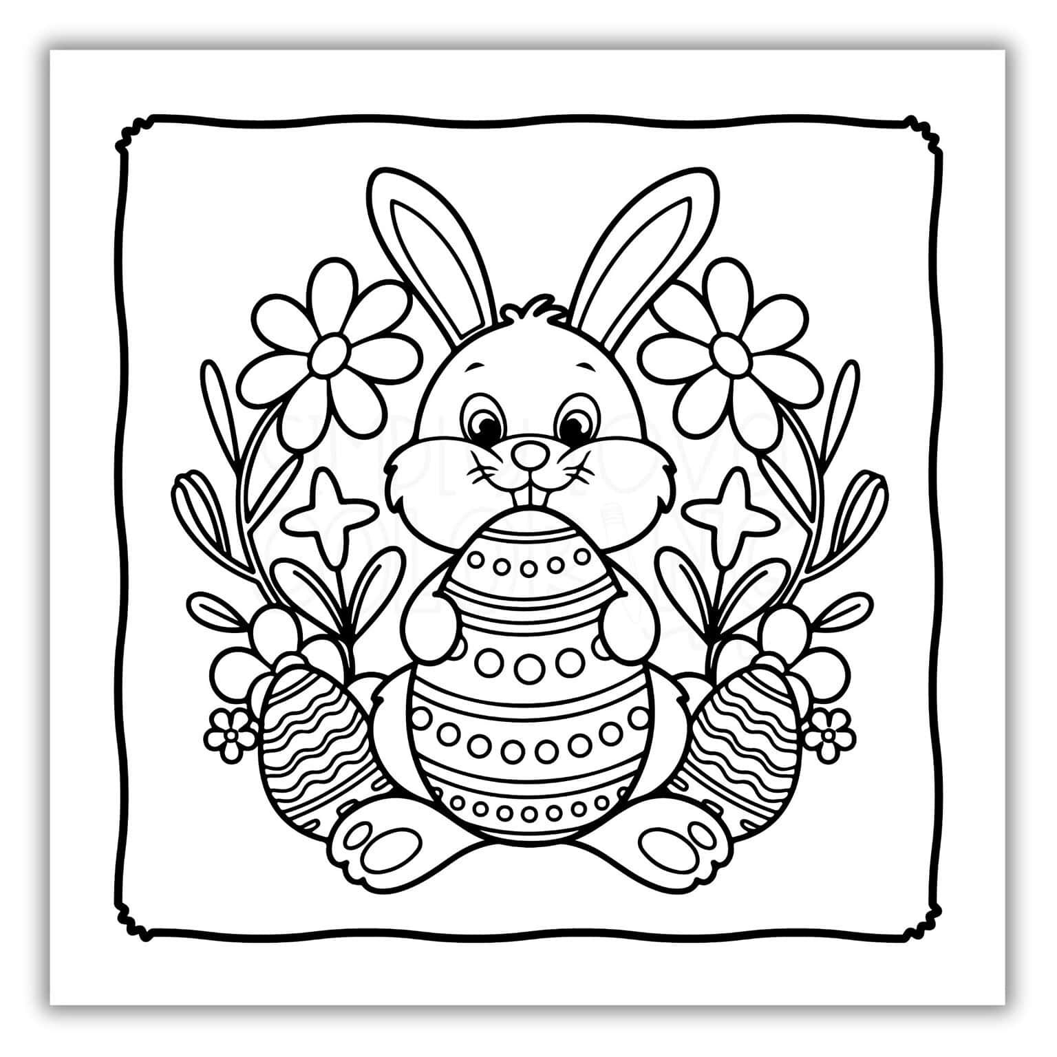 Cute Easter Bunny Coloring Pages (Free PDF Printables) - Simply Love ...