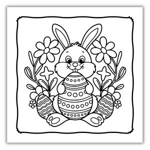 Cute Easter Bunny Coloring Pages (Free PDF Printables) - Simply Love ...