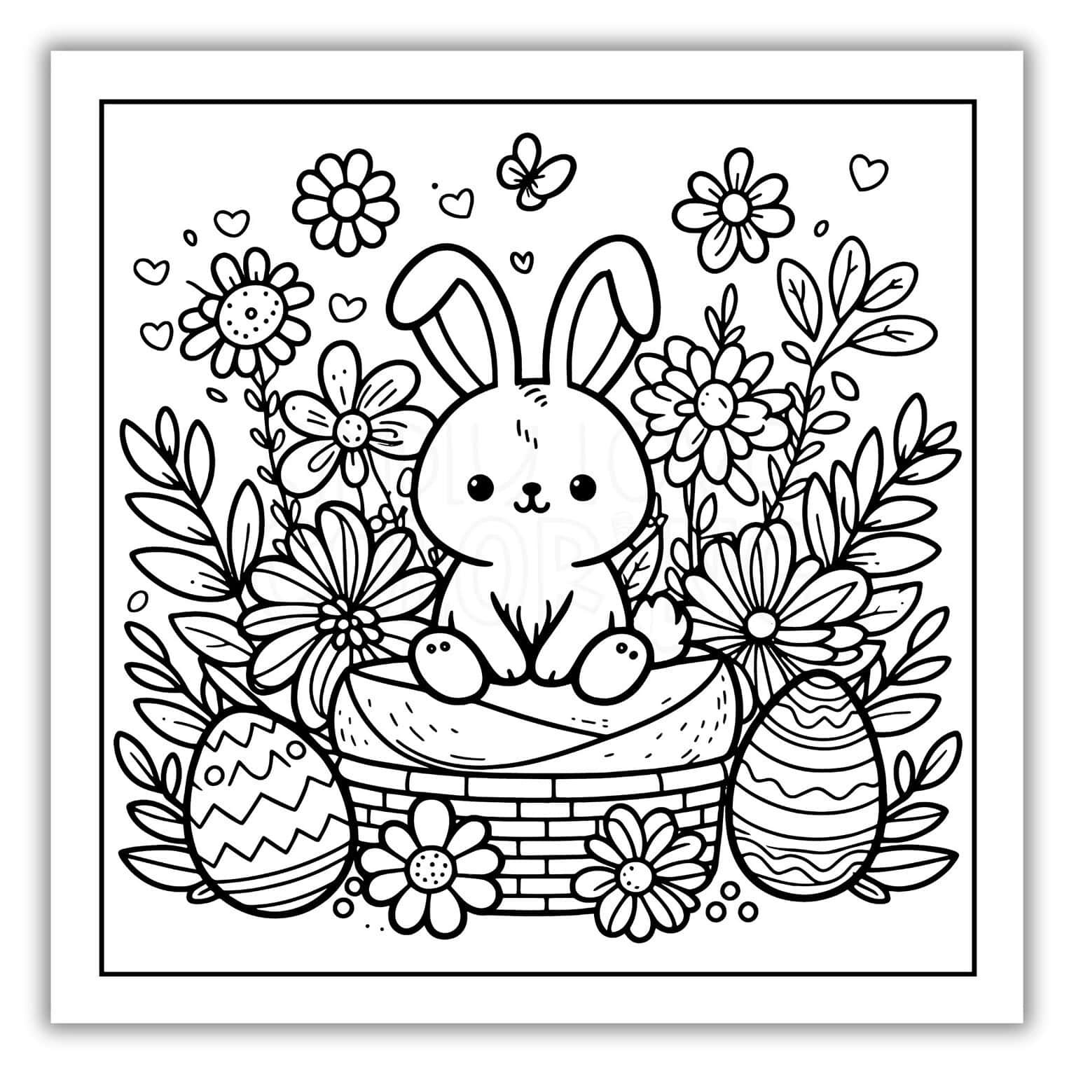 Cute Easter Bunny Coloring Pages (Free PDF Printables) - Simply Love ...